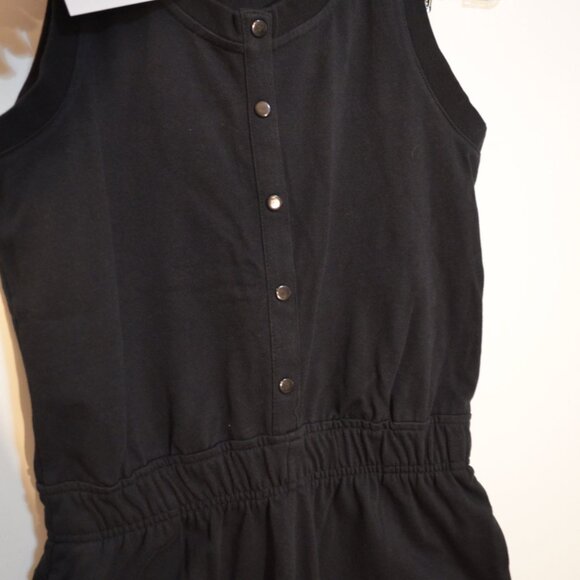 NIKE (WT) Black Romper Shorts 1/2 Front Snaps Cotton Sleeveless Girls Junior XL - Picture 4 of 12